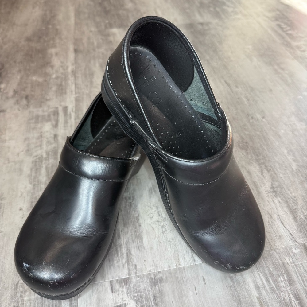 Dansko Black Leather‎ Clogs EU 40